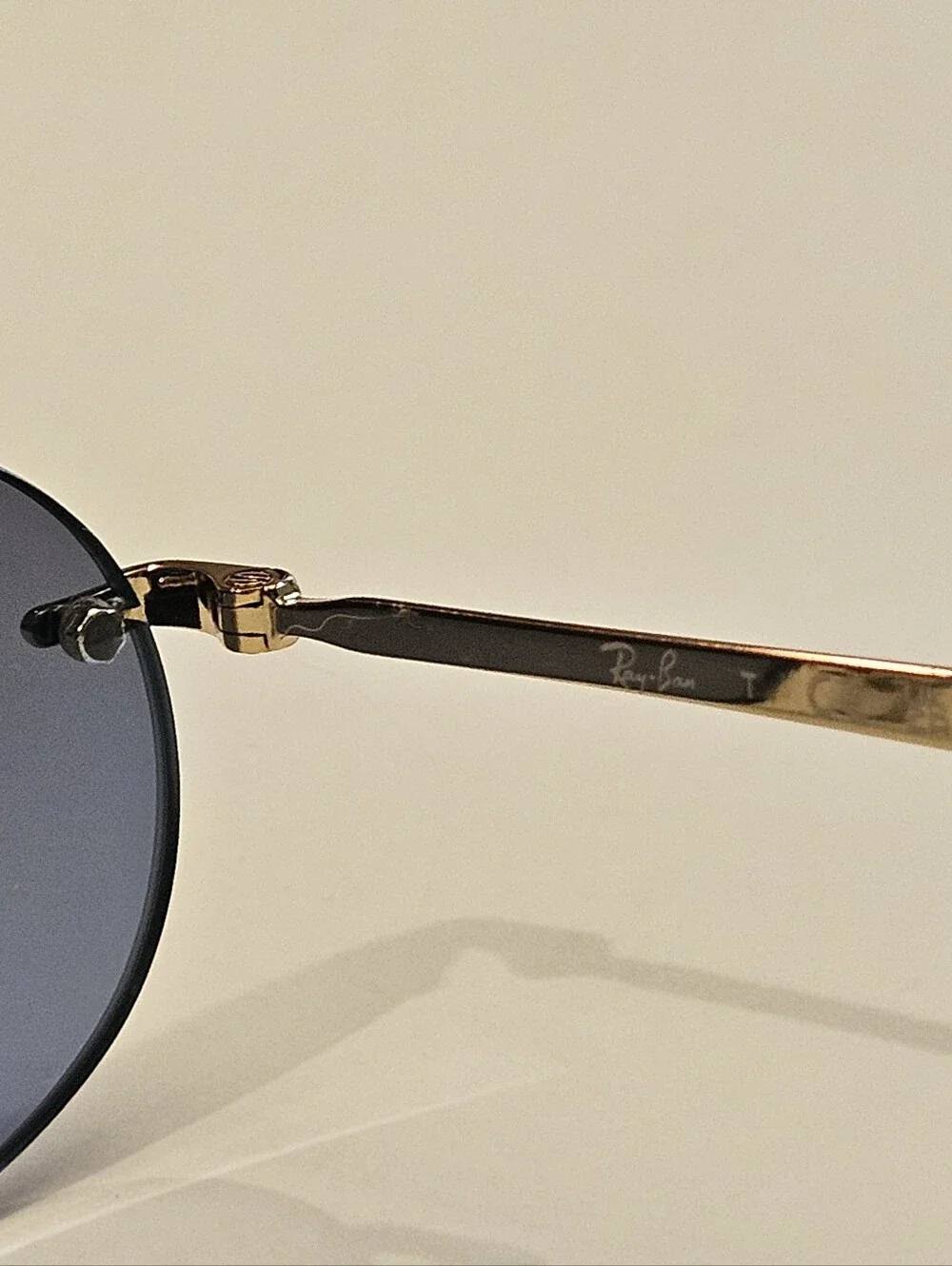 RAY-BAN RB3767 001 4C Arista Gold Blue Gradient Sunglasses New W Replaced Bolts
